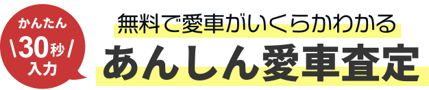 かんたん30秒入力 無料で愛車がいくらかわかる あんしん愛車査定