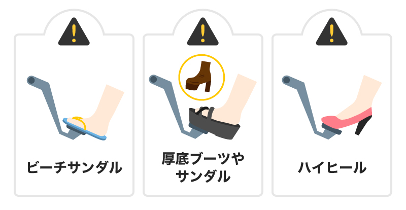 車に適していない靴の特徴