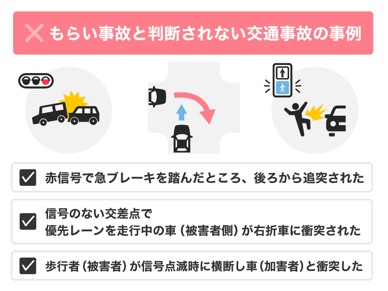 もらい事故と判断されない交通事故の事例