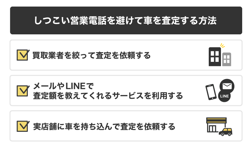 しつこい営業電話を避けて車を査定する方法