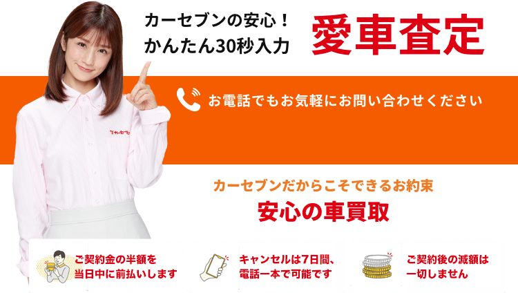 カーセブンの安心！かんたん30秒入力愛車査定