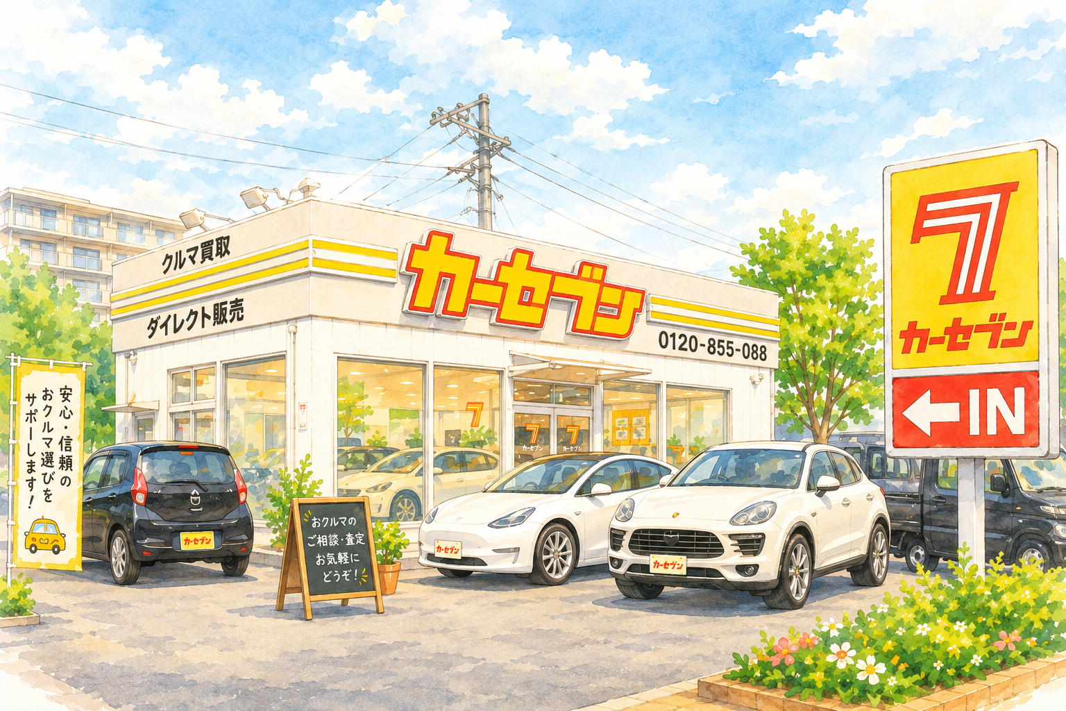 カーセブン店舗イラスト