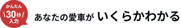 かんたん30秒入力 あなたの愛車がいくらかわかる